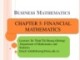 Lecture Business mathematics - Chapter 5: Financial mathematics