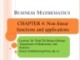 Lecture Business mathematics - Chapter 4: Non-linear functions and applications