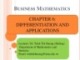 Lecture Business mathematics - Chapter 6: Differentiation and applications