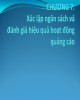 Bài giảng Quản trị quảng cáo: Chương 7 - Xác lập ngân sách và đánh giá hiệu quả hoạt động quảng cáo